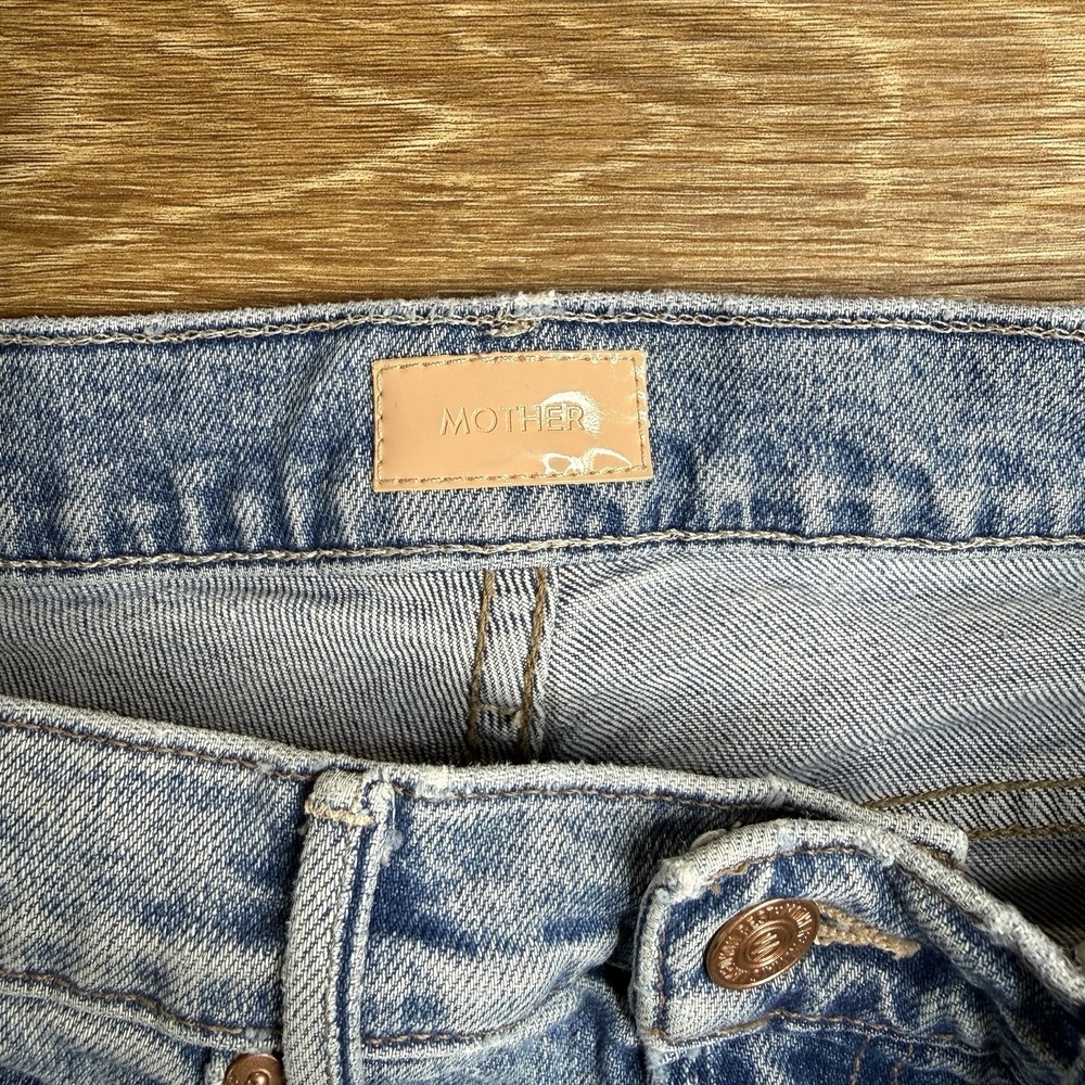 Mother The Insider Ankle Jeans Women Size 25 Distressed Crop Blue USA Flaw - Picture 3 of 13
